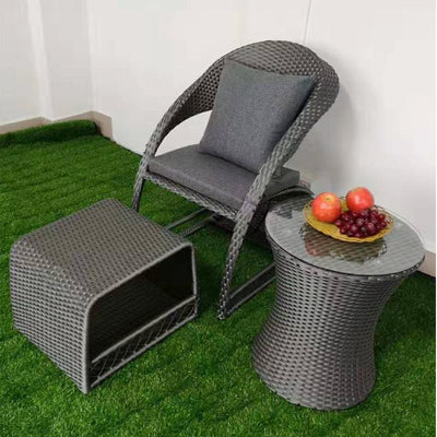 Outdoor Table and Chair Rattan Chair Small Apartment Home Leisure Lounge Chair Balcony Table and