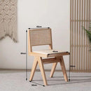 Rattan Chair Solid Wood Dining Chair Study Chairs Balcony Handmade Portable Chair