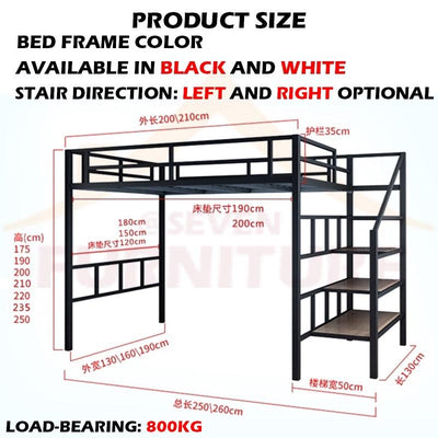 Iron Loft Bed With Double Upper Floor And Lower Hollow Iron Frame Bed To Save Space And High-speed