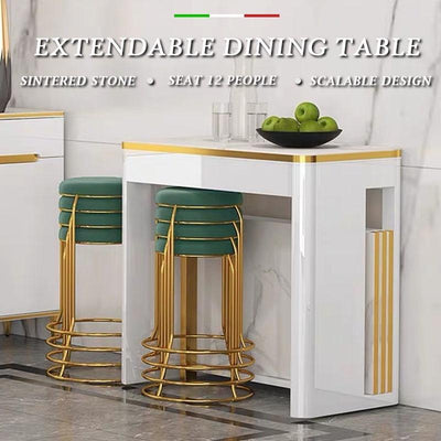 DF Dining Table Slate Foldable Extendable Dining Table Set Ultra-thin Rectangular Dining Table