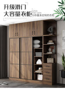 Solid 2021 with Wood Wardrobe Sliding Door Modern Simple Rental House Small Coat Cabinet Family