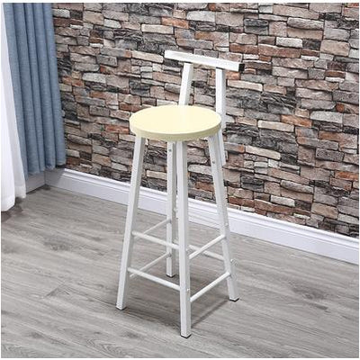 High Chair Bar Stool Minimalist Fashion Creative Steel Wood Thickened Dining Chair（70cm）