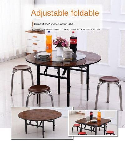 Folding Household Adjustable Dining Small Apartment Outdoor Portable Square Multifunctional Large