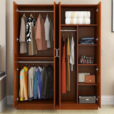 Bedroom Square Lattice Cabinet Wardrobe 140cm Small Household Load-bearing Wood 40/50 Deep Hanging