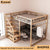 KW Loft Bed Small Apartment Iron Frame Bed Apartment High And Low Bed Frame