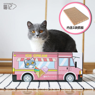 RUNPET Cat Scratch Board Pet Scratching Post Cat Scratcher Nest (Buses, Milk Carton, Board)