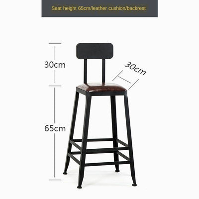 Bar Chair High Stool Iron Family Backrest Bar Bench Table And Chair Modern Simple Tall Chairs Bar