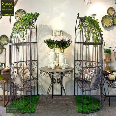 Floor European-style Birdcage Iron Semi-circular Seat Balcony Outdoor Restaurant Wedding Photography