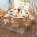 (MUWU) Solid Wood Folding Table And Chair Combination Nordic Style Restaurant Family Dining Table