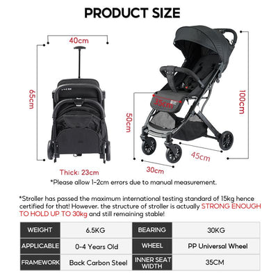 OSAD Baby Stroller Foldable Kids Travel Stroller Lightweight Compact Pram