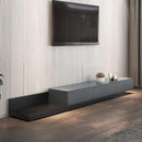 Nordic Tv Cabinet Tea Table Combination Black Walnut-colored Retractable Tv Cabinet Modern Simple