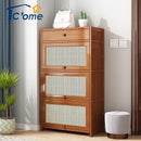 Rattan solid wood Shoe cabinet breathable large capacity deodorant rattan weaving porch cabinet