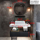 Nordic Double-decker Iron Bathroom Cabinet Modern Marble Washbasin Cabinet Combination Bathroom