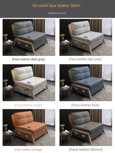 Iron Single Sofa Bed Foldable Living Room Multi-functional Double Small Bedroom Dual-use Study 1 m