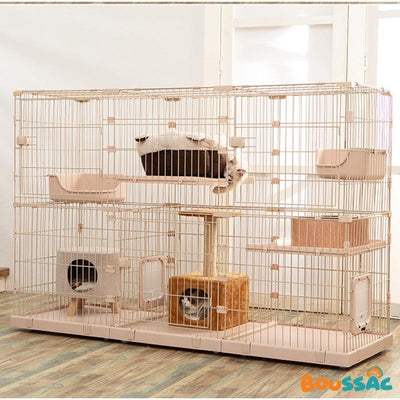 Boussac Assembly Chuangyi Free Cat Cage Plus Large Space Pet Shop Multi Cat Splicing Combination Pet