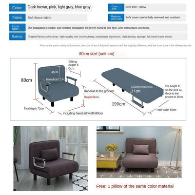 Folding Sofa Bed Dual-use Single Simple Family Double Nap Theme Portable Lazy Lounge Ruse Lunch