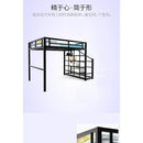 FORTUNE Modern simple bedroom black iron bed upper and lower single double elevated bed apartment