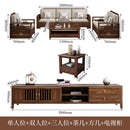 AUSITUR Sofa Living Room Solid Wood Sofa Winter And Summer Dual-use New Chinese Chaise Sofa Set