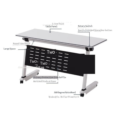 Training Tables And Chairs Multi-functional Office Folding Conference Table With Wheels