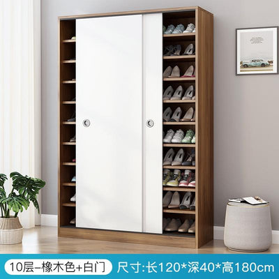 Shoe Rack Home Entrance Simple Modern High Vertical Sliding Door Shoe Rack Balcony Storage Solid