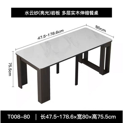 DF Dining Table Slate Foldable Extendable Dining Table Set Ultra-thin Rectangular Dining Table