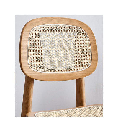 Desiny Solid Wood Dining Chair Household Rattan Woven Medieval Chair Rattan Chair