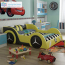 Bedroom Single Bed Pastoral Leather Bed Nordic Cartoon Bed Boy Car Bed Simple Children Slantback