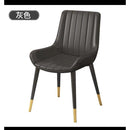 DF Upgrade Dining Chair With Gold Legs Waterproof Leather Nordic Chair Home Back Stool