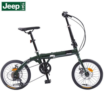 JEEP 16 Inch Folding Bicycle Men And Women Adult Foldable Bicycle Universal City Commuter Road Bike