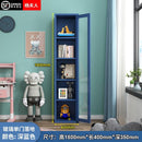 WOODYES Nordic Iron Bookcase Glass Door Cold Rolled Steel Book Shelf Storage Cabinet Student Floor