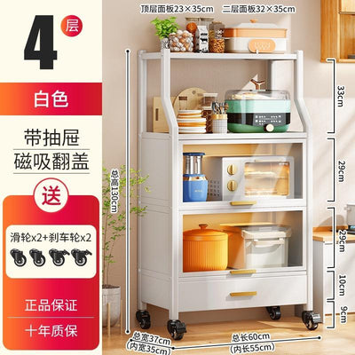 Kitchen Cabinet With Door Multi-functional Storage Cabinet For Bowls Chopsticks Plates Dishes Pans