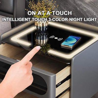 New⭐ Intelligent Bedside Table Bedside Cabinet Drawer With Security Coded Lock/Fast Wireless