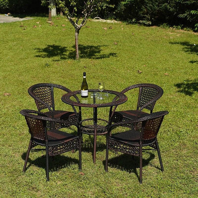 Mingran furniture rattan chair three piece set balcony small table chair tea table chair combination