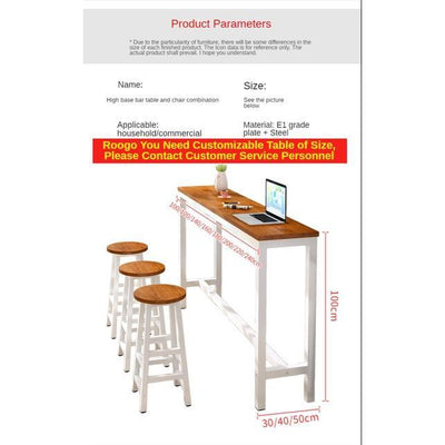 (Custom Size) Bar Table And Chair Set Against The Wall High Table Household Simple Small Bar