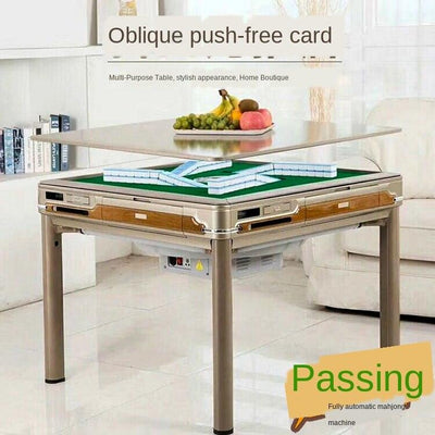 Mute Automatic Mobile Folding High Dual-purpose Machine Mahjong Table Household Four-port Roller