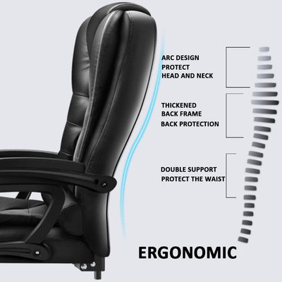 Reclining Computer Chair Office Chair With Emulsion Seat Backrest Ergonomic Massage Chair Home