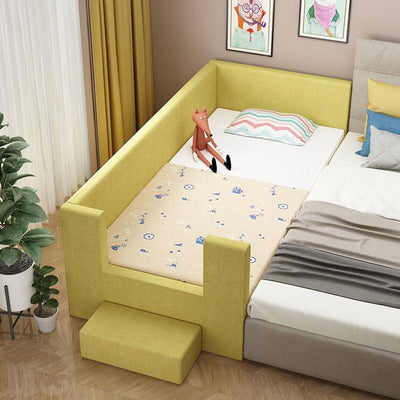 Children's Wide Plus Long Stitching with Guardrail Frame Single Male and Girl Board Pine Solid Wood