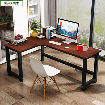 Wood L-Shaped Computer Desk Laptop Table Office Desk Study Table Space-Saving Easy to Assemble