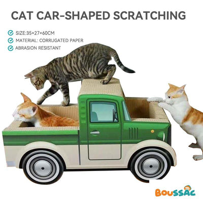 BOUSSAC Cat Scratch Board Car-Shaped Scratcher Corrugated Paper Cat Claw Toy Cat Scratching Board