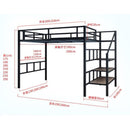 AUSITUR Iron Loft Bed With Double Upper Floor And Lower Hollow Iron Frame Bed To Save Space And