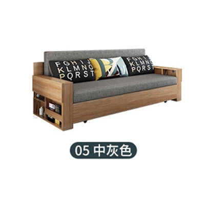 ARTISAM Sofa Bed Solid Wood Foldable Storage Sofa Bed Living Room Sitting And Lying Simple Push-pull