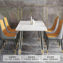 Y&U Nordic Rock Slab Dining Table And Chair Set Light Luxury Dining Chair Household Marble Dining