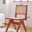 Nordic Rattan Chair Solid Wood Dining Chair Study Chairs Balcony Handmade Portable Chair Design