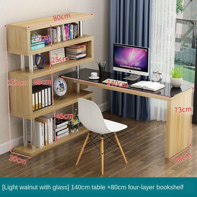 Computer Desktop Home Desk Bookshelf Combination Office Bedroom Writing Student Modern Simple