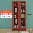 LAL Bookcase Bookshelf Cabinet Combination Office Solid Wood Filing Cabinet With Lock Glass Door