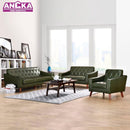 Day American living room bedroom pull buckle leather sofa Nordic small office single double