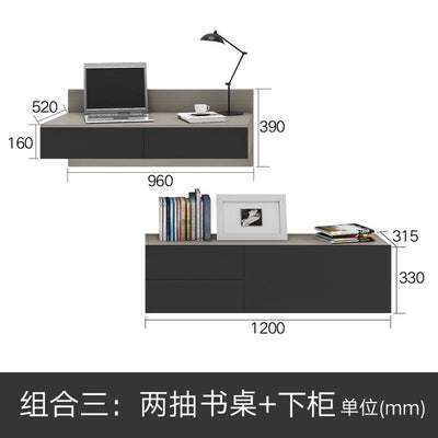 Desk Bookshelf Combination Nordic Simple Modern Small-family Computer Table and Study Table-top Desk