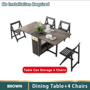 HQ Nordic Multifunctional Folding Dining Table And Chair Combination Modern Minimalist Family Home