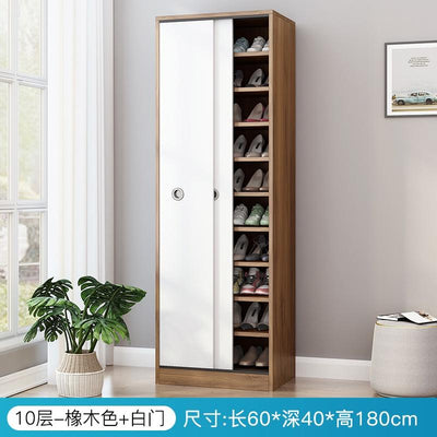 Shoe Rack Home Entrance Simple Modern High Vertical Sliding Door Shoe Rack Balcony Storage Solid