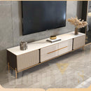 WOODYES Nordic Tv Console Cabinet Rock Board TV Cabinet Coffee Table Glossy Light Luxury Living Room